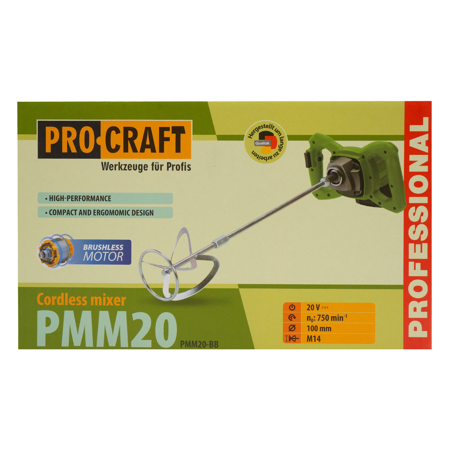 Акумуляторний будівельний міксер Procraft PMM20 (без акб та зп) - 16